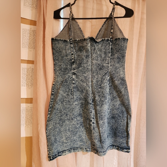 Denim Tie-front Mini Dress - Picture 3 of 3